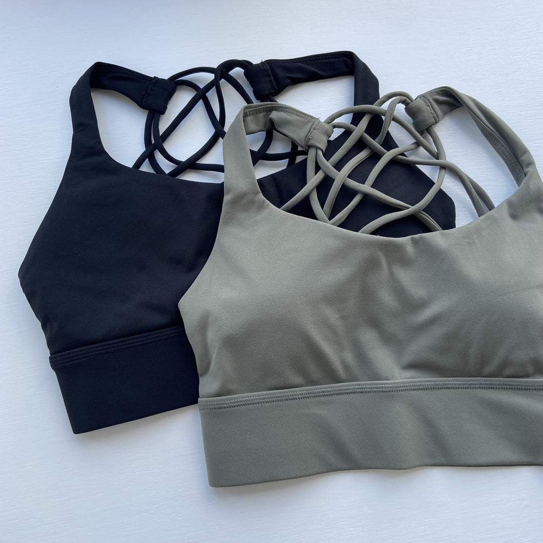 Criss Cross Sports Bra - Black