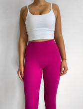 Load image into Gallery viewer, High Waisted Leggings with No Front Seam - Raspberry Pink
