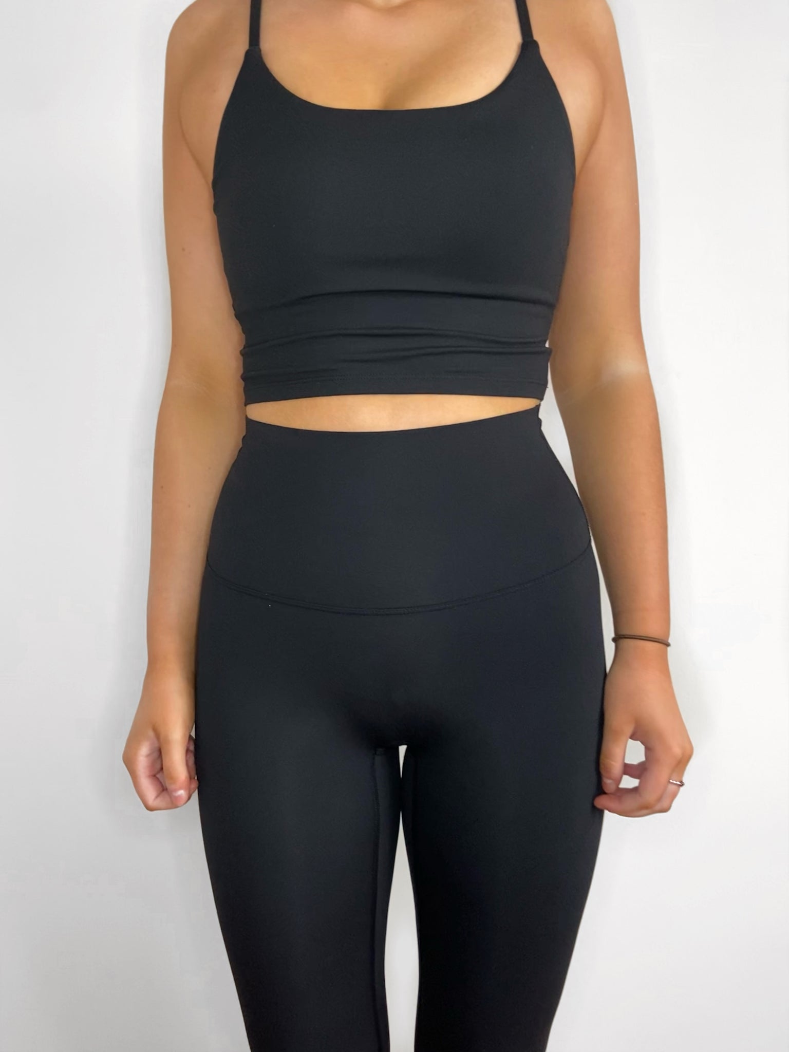 High Waisted Leggings with No Front Seam - Black – BASE Activewear