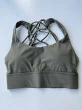 Load image into Gallery viewer, Criss Cross Sports Bra - Khaki Green
